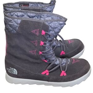 North Face Womens Thermoball Apres Bootie Plum Kitten Grey Women Size 10